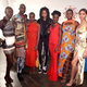 Actors Danai Gurira (third from left) and Lupita Nyong’o (third from right) pose backstage with models during the Black Panther “Welcome to Wakanda” New York Fashion Week Showcase on Feb. 12, 2018. (Jemal Countess/Getty Images for Marvel)